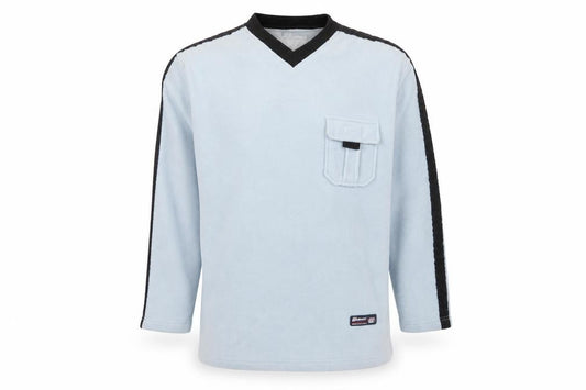 Watsons Mens Blue M V-Neck Pullover Fleece Sweatshirt Pocket