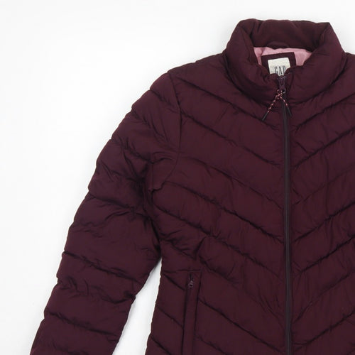 GAP Women’s Red Size 10 Quilted Puffer Jacket Full Zip