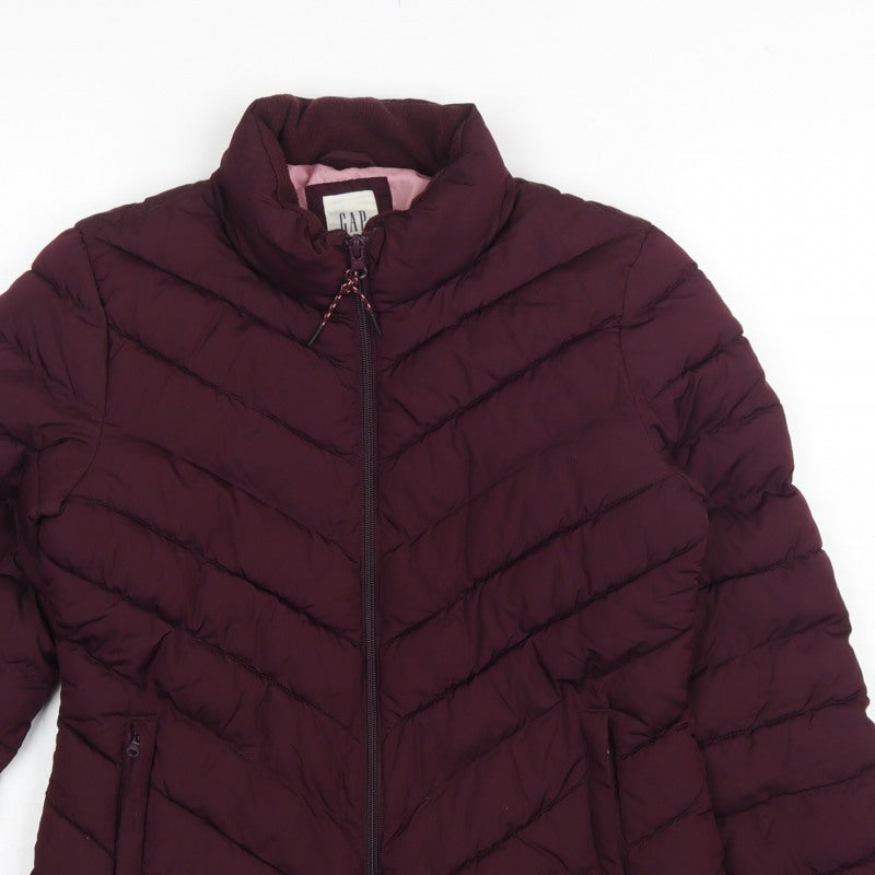 GAP Women’s Red Size 10 Quilted Puffer Jacket Full Zip