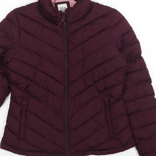 GAP Women’s Red Size 10 Quilted Puffer Jacket Full Zip