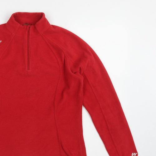 Quechua Women Red UK 12 Fleece 1/2 Zip Raglan Sweatshirt Hiking