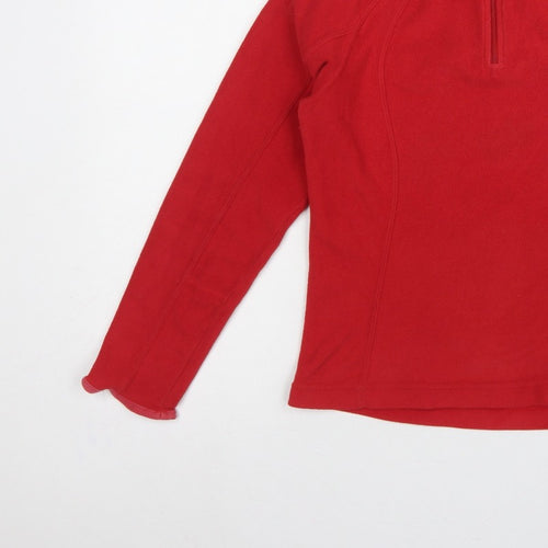 Quechua Women Red UK 12 Fleece 1/2 Zip Raglan Sweatshirt Hiking