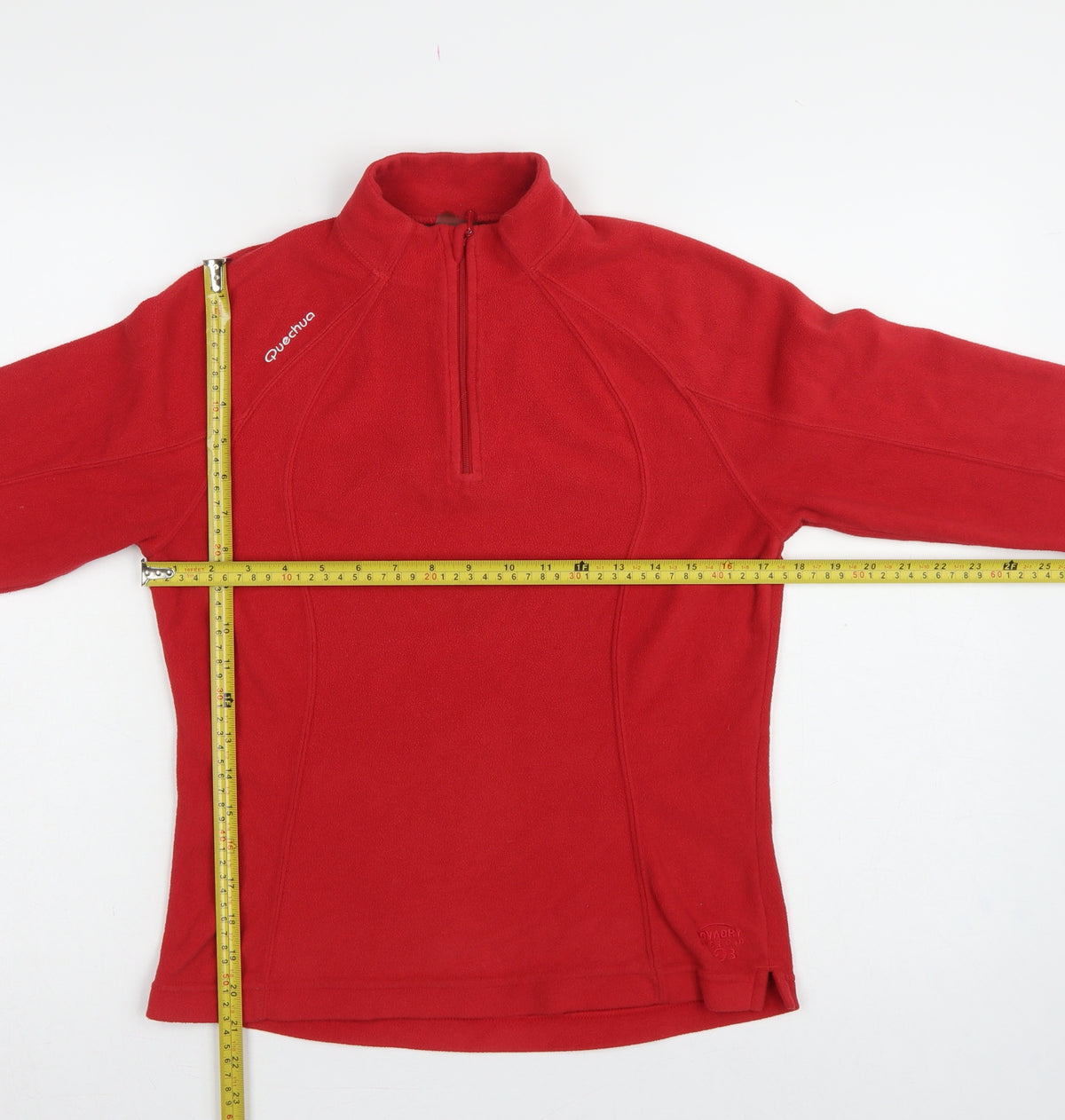 Quechua Women Red UK 12 Fleece 1/2 Zip Raglan Sweatshirt Hiking