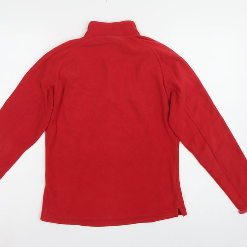 Quechua Women Red UK 12 Fleece 1/2 Zip Raglan Sweatshirt Hiking