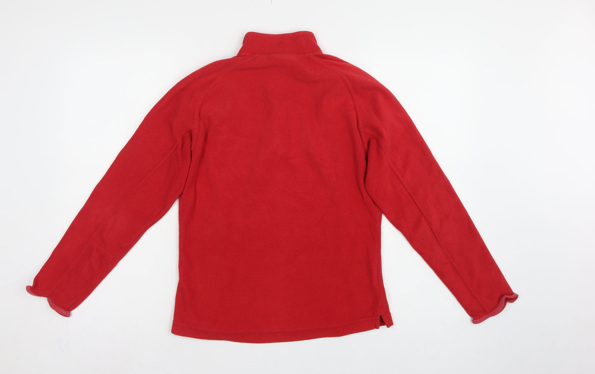 Quechua Women Red UK 12 Fleece 1/2 Zip Raglan Sweatshirt Hiking