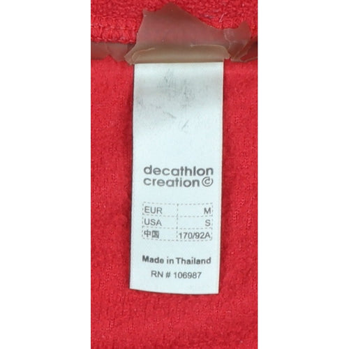 Quechua Women Red UK 12 Fleece 1/2 Zip Raglan Sweatshirt Hiking