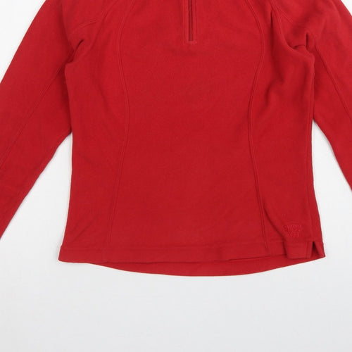 Quechua Women Red UK 12 Fleece 1/2 Zip Raglan Sweatshirt Hiking