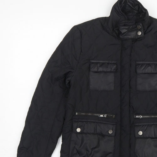 H&M Women’s Black UK 4 Quilted Padded Zip Jacket