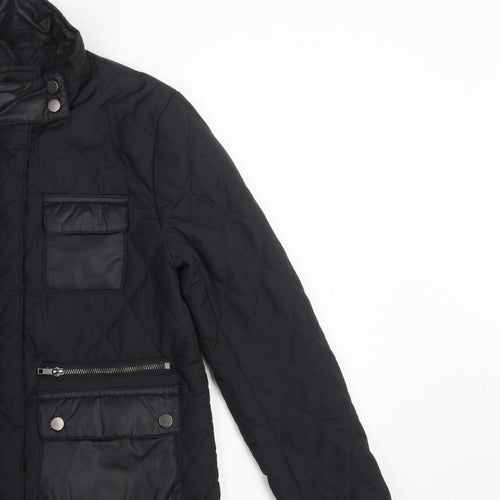 H&M Women’s Black UK 4 Quilted Padded Zip Jacket