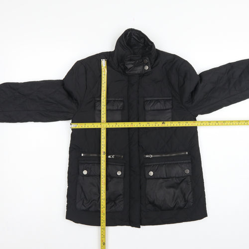 H&M Women’s Black UK 4 Quilted Padded Zip Jacket