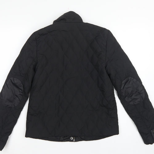 H&M Women’s Black UK 4 Quilted Padded Zip Jacket