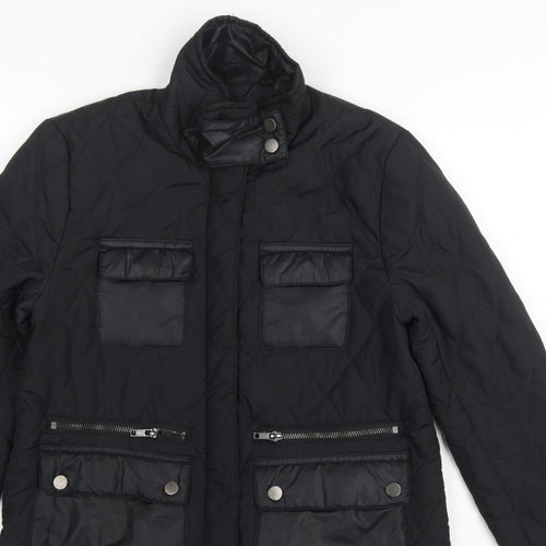 H&M Women’s Black UK 4 Quilted Padded Zip Jacket