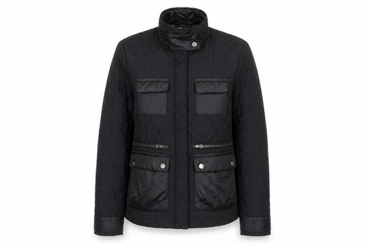 Front view of H&M Women’s Black UK 4 Quilted Padded Zip Jacket