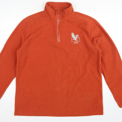 Atlas for Men Men’s Orange L 1/4 Zip Fleece Sweatshirt Outdoor