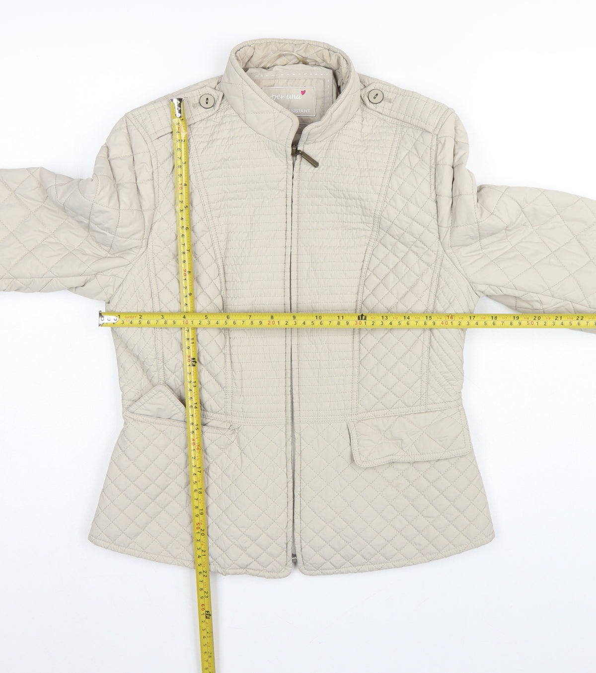 Per Una Women’s Beige UK 12 Shower Resistant Quilted Jacket