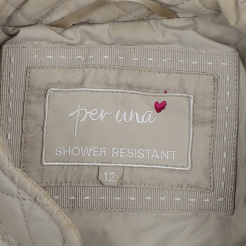 Per Una Women’s Beige UK 12 Shower Resistant Quilted Jacket