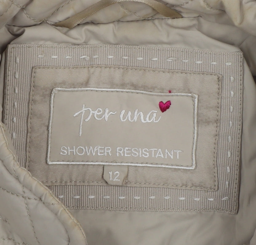 Per Una Women’s Beige UK 12 Shower Resistant Quilted Jacket