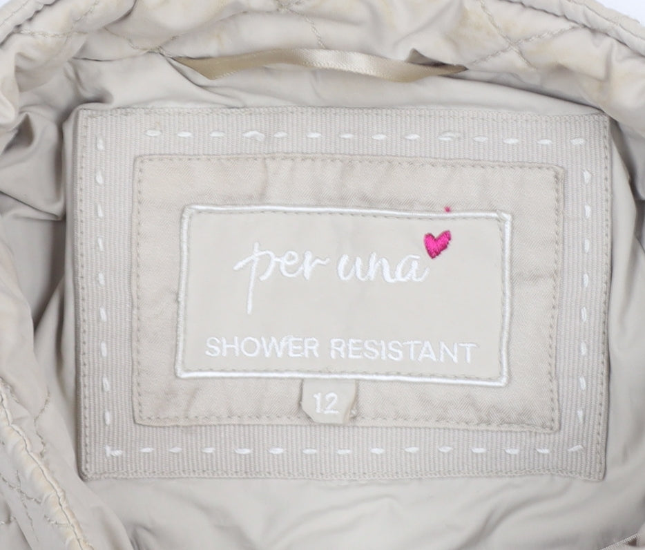 Per Una Women’s Beige UK 12 Shower Resistant Quilted Jacket