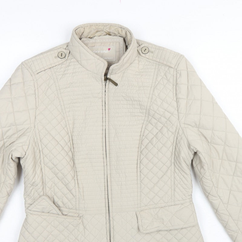 Per Una Women’s Beige UK 12 Shower Resistant Quilted Jacket