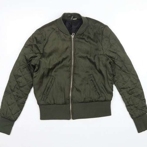 H&M Divided Women’s Green UK 12 Quilted Padded Bomber Jacket