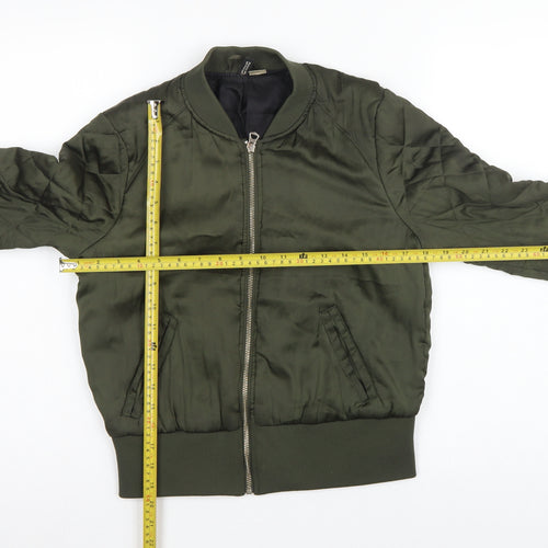 H&M Divided Women’s Green UK 12 Quilted Padded Bomber Jacket