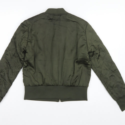 H&M Divided Women’s Green UK 12 Quilted Padded Bomber Jacket
