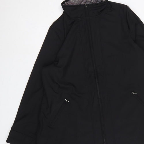 Dash Women Black UK 14 Mid-Length Basic Jacket Full Zip