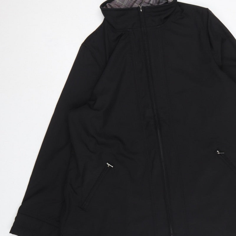 Dash Women Black UK 14 Mid-Length Basic Jacket Full Zip