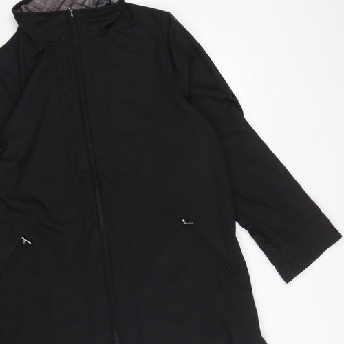 Dash Women Black UK 14 Mid-Length Basic Jacket Full Zip
