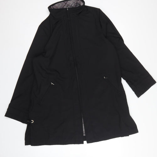 Dash Women Black UK 14 Mid-Length Basic Jacket Full Zip