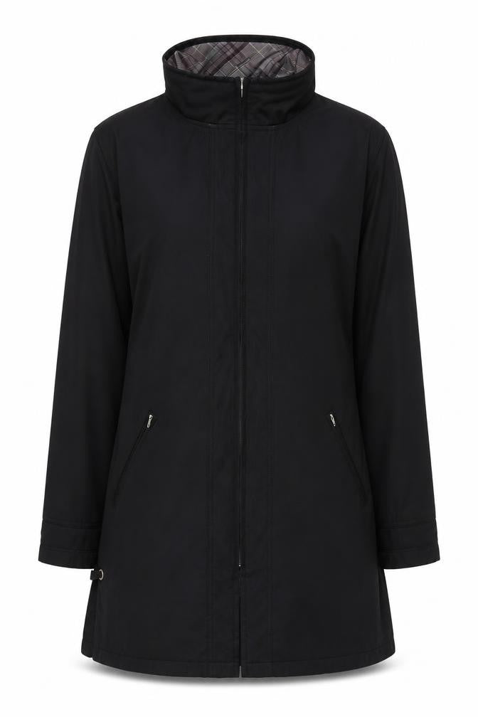 Dash Women Black UK 14 Mid-Length Basic Jacket Full Zip