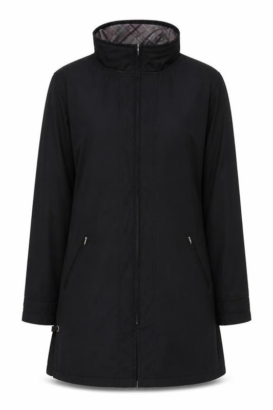 Dash Women Black UK 14 Mid-Length Basic Jacket Full Zip
