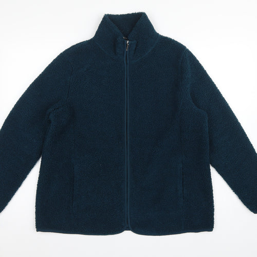 Bonmarché Women Blue Size 16 Fleece Full Zip Jacket Pockets