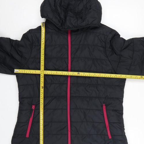 Peter Storm Women’s Black Pink Hooded Puffer Jacket Size 14