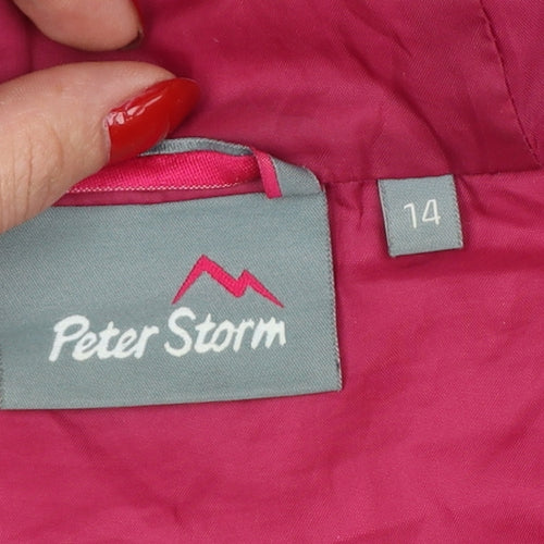 Peter Storm Women’s Black Pink Hooded Puffer Jacket Size 14