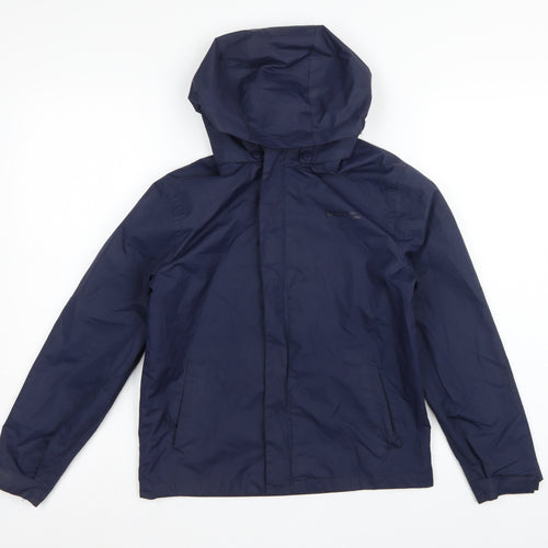 Mountain Warehouse Boys Blue 9-10 Years Hooded Rain Jacket Outdoor