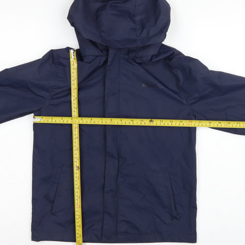 Mountain Warehouse Boys Blue 9-10 Years Hooded Rain Jacket Outdoor
