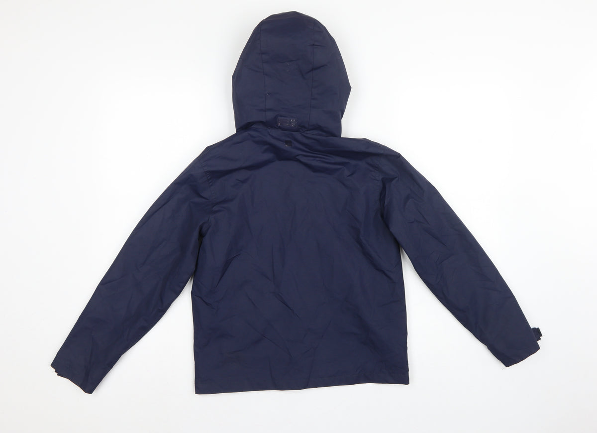 Mountain Warehouse Boys Blue 9-10 Years Hooded Rain Jacket Outdoor