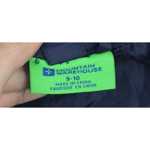 Mountain Warehouse Boys Blue 9-10 Years Hooded Rain Jacket Outdoor