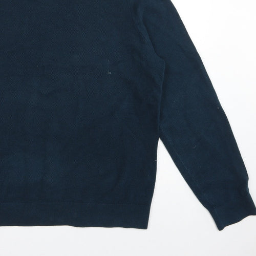Marks and Spencer Men’s Blue 2XL Cotton Crew Neck Knit Pullover Jumper