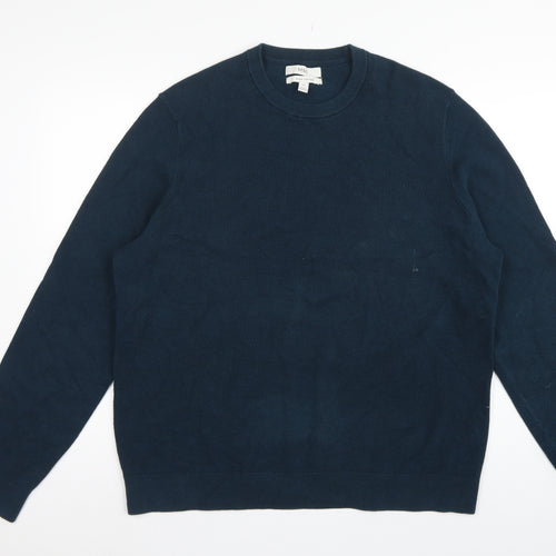 Marks and Spencer Men’s Blue 2XL Cotton Crew Neck Knit Pullover Jumper