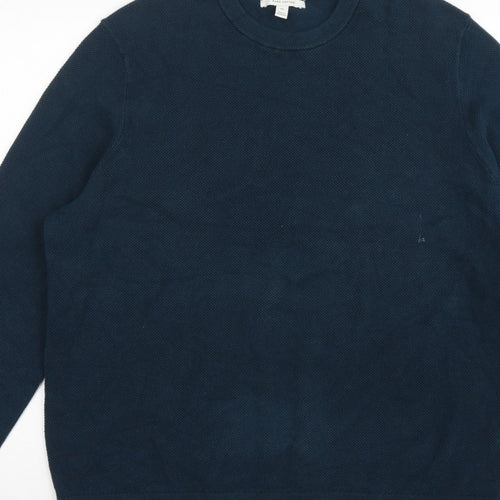 Marks and Spencer Men’s Blue 2XL Cotton Crew Neck Knit Pullover Jumper