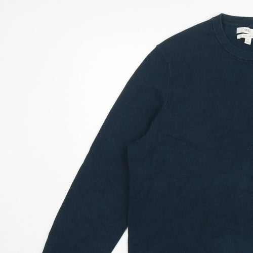 Marks and Spencer Men’s Blue 2XL Cotton Crew Neck Knit Pullover Jumper