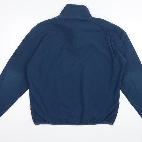 Napapijri Men’s Blue L 1/4 Zip Fleece Sweatshirt High Neck Logo