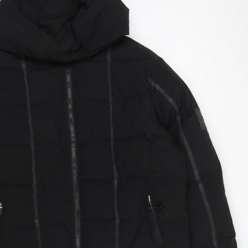 MAN Active Men Black XL Puffer Jacket Hooded Insulated Full Zip