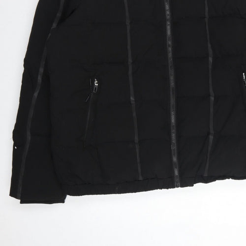 MAN Active Men Black XL Puffer Jacket Hooded Insulated Full Zip