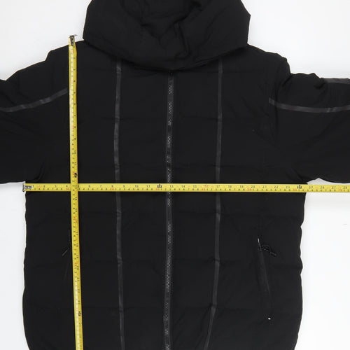 MAN Active Men Black XL Puffer Jacket Hooded Insulated Full Zip