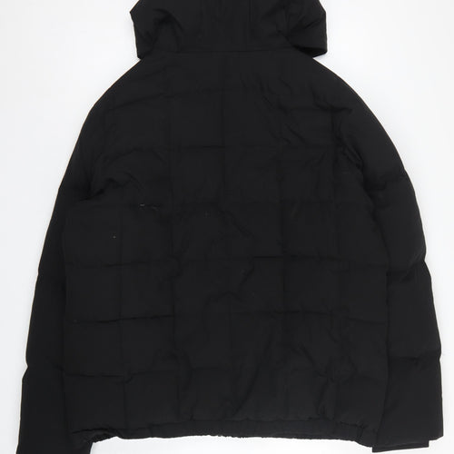 MAN Active Men Black XL Puffer Jacket Hooded Insulated Full Zip
