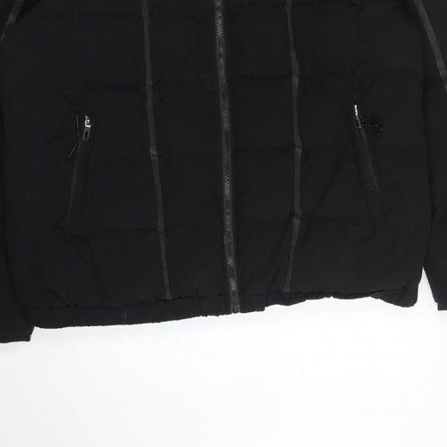 MAN Active Men Black XL Puffer Jacket Hooded Insulated Full Zip