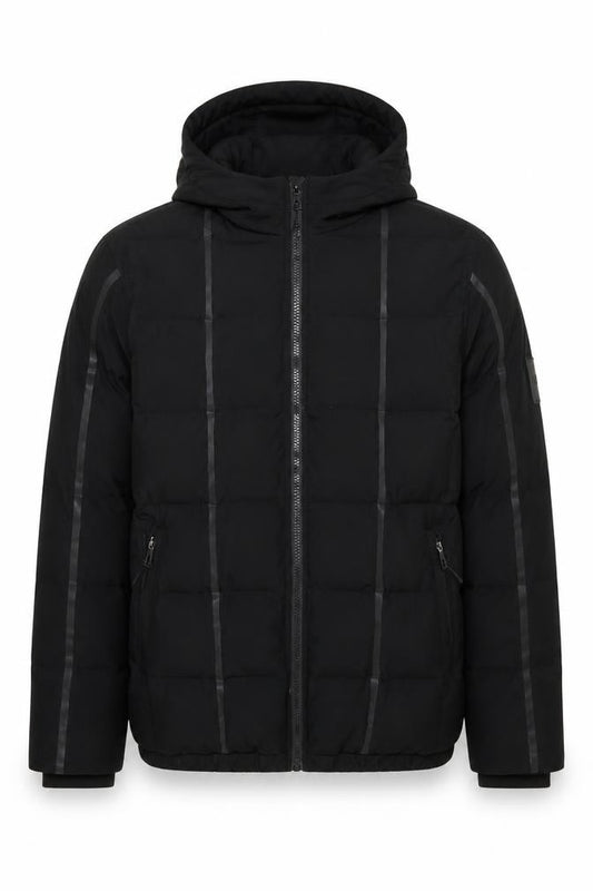 MAN Active Men Black XL Puffer Jacket Hooded Insulated Full Zip